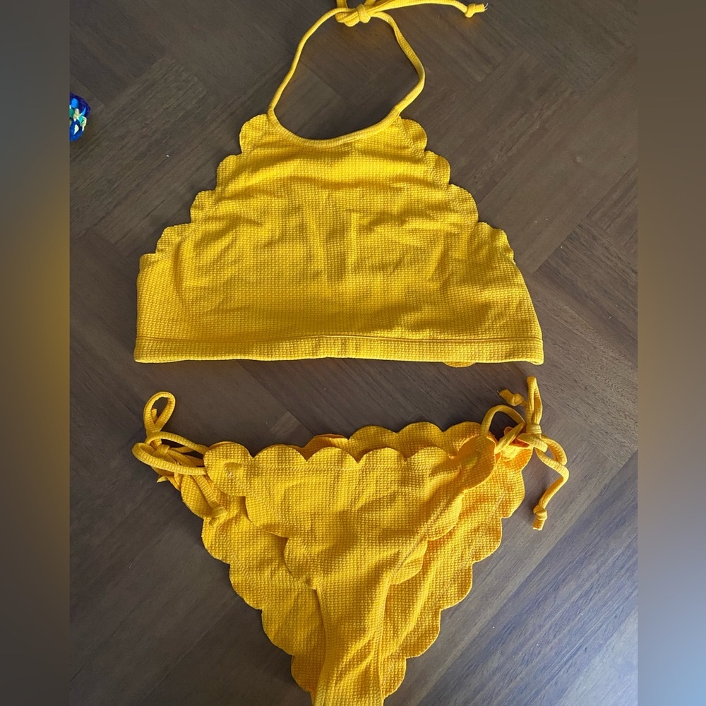 Marysia Swim Scalloped Halter Bikini set yellow